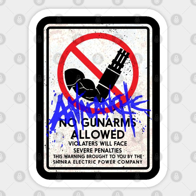 Gun Arm Free Zone Sticker by CCDesign